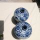 Antique Set Of Blue & White Chinese Vases Qing Dynasty Marks Vases photo 1