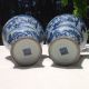 Antique Set Of Blue & White Chinese Vases Qing Dynasty Marks Vases photo 2