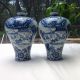 Antique Set Of Blue & White Chinese Vases Qing Dynasty Marks Vases photo 4