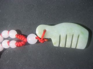 100% Natural Chinese A Grade Jade Pendant /small Comb Means Everything Go Well photo
