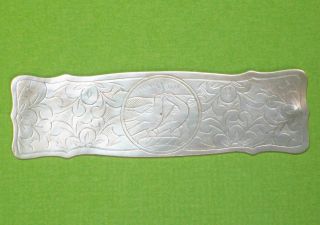 Antique Chinese Hand Carved Mother Of Pearl Rectangular Gaming Chip Silk Winder photo