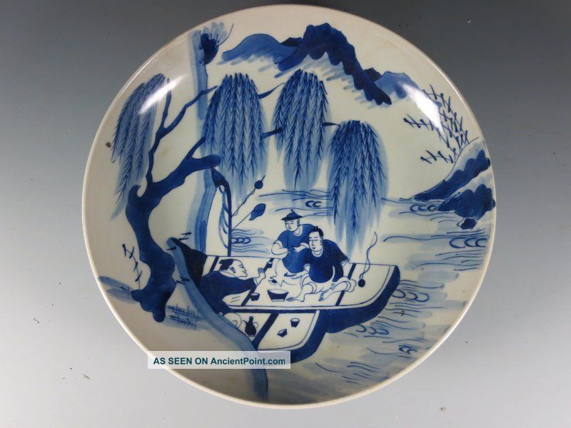 A Stunning Chinese Blue And White Porcelain Plate Vases photo