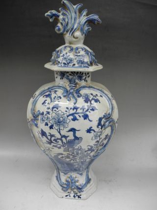 Chinese Blue & White Flower Bird Porcelain Vase photo