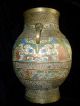 Large Japanese Meiji Period Cloisonne Bronze Hu Vase 14.  5 