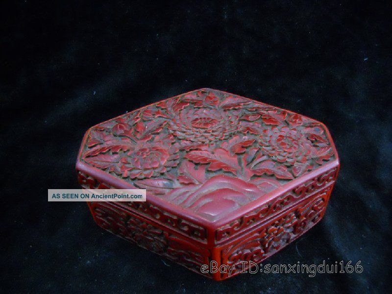 Rare Chinese Red Crave Lacquerware Box Other photo