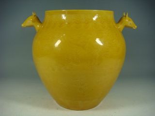 Chinese Yellow Glaze Porcelain Vase photo