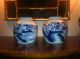 Blue And White Chinese Porcelain Jar Pair - Two Jars Vases photo 1