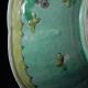 Antique Chinese Export 19th C Octagonal Footed Scallop Rim Bowl Aqua Flowers Bowls photo 5