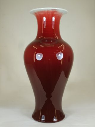 Chinese Red Glazed Porcelain Flower Vase photo