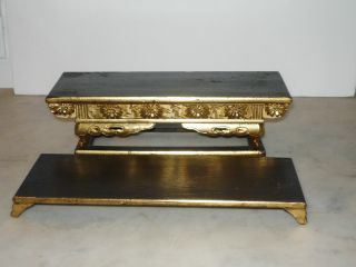 Antique Chinese Carved Wood 2 Part Stand Or Base With Gilding photo