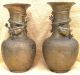 Pair Of Antique Simmetric Bronze Dragon Vases Vases photo 1