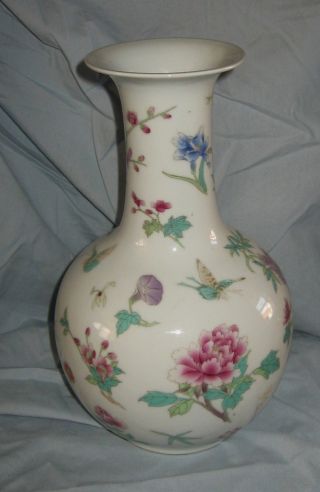 Old Chinese Signed Porcelain Vase Late Republic Period photo