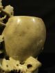 19th Century Chinese Carved Soapstone Vase With Bird Vases photo 2