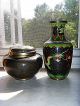 Antique Dragon Cloisonne Vase And Antique Cloisonne Urn/snuff Box Vases photo 2