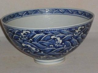 Chinese Blue And White Porcelain Carving Dragon Bowl photo