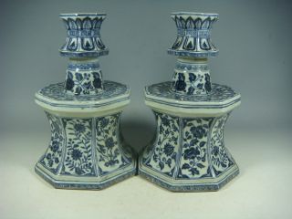 Chinese Blue&white Porcelain A Pair Candelabrum photo