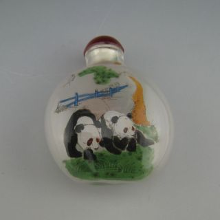 China ' S Ming And Qing Dynasty Painting Of Panda Snuff Bottle photo