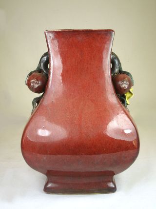 Chinese Antique Red Porcelain Jar/vase,  Peaches&flower W/ A Hole On Bottom photo