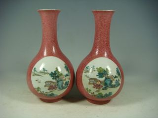 Famille Rose Porcelain Vases photo