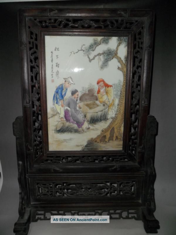 Rare Chinese Famille Rose Porcelain Board With Figure Other photo