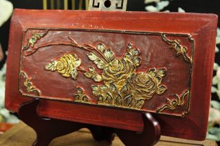 Authentic Antique Chinese Wood Wall Panel Decor Mint Condition 19c photo