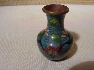 Stunning Antique Miniature Cloisonne Vase photo