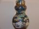 Rare Antique Chinese Qing Dy Period Hand Painted Porcelain Gourd Vase W/top Vases photo 2
