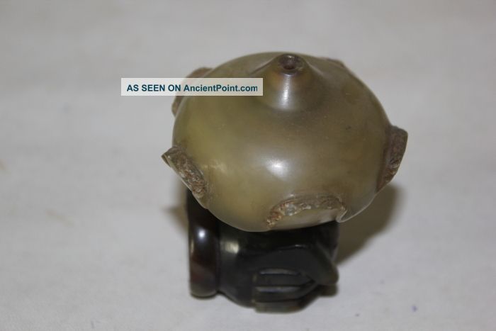 Exquisite Antique Chinese Agate O Bowl Damper And Hand Shape Base Other photo