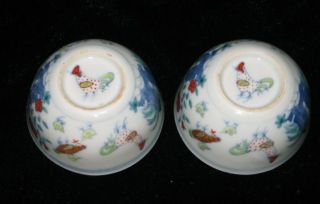 Chinese Dou Cai Porcelain&bowls Pair&chook photo