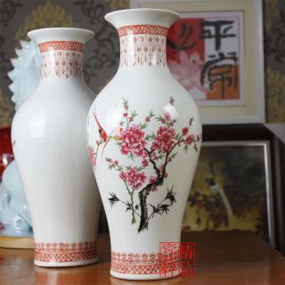 Antique Chinese Family Porcelain Vase - Wintersweet photo