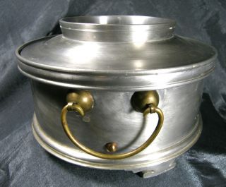 Old Chinese Serving Set 3 Bowls Brass Handles Vintage photo