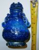 Antique Chinese 18th/19th C.  Qing Lapis Vase & Cover Taotie Qianlong Vases photo 11