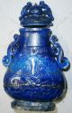 Antique Chinese 18th/19th C.  Qing Lapis Vase & Cover Taotie Qianlong Vases photo 2