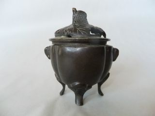 Antique Japanese Bronze Incense Burner photo