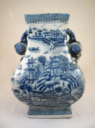 Chinese Antique Blue&white Landscape Porcelain Jar/vase W/ Mark&clay Stabler photo