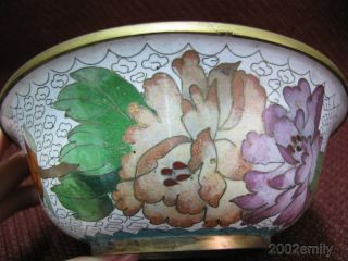 Cloisonne Painted Flower & Butterfly Pattern Bowl photo
