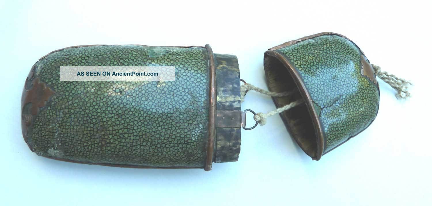 Antique Chinese Shagreen Stingray Glass Case Other photo