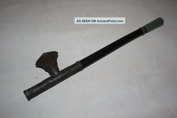 Exquisite Antique Chinese Qing Dynasty Silver Jade Bamboo Op P Other photo
