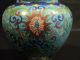 Antique Chinese Cloisonne Enamel On Bronze Lidded Urn With Floral Decoration Other photo 3