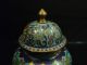 Antique Chinese Cloisonne Enamel On Bronze Lidded Urn With Floral Decoration Other photo 8
