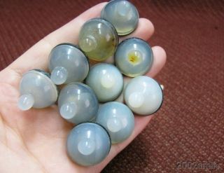 10 Agate Snuff Bottle Covers / Top / Cork / Spoon photo