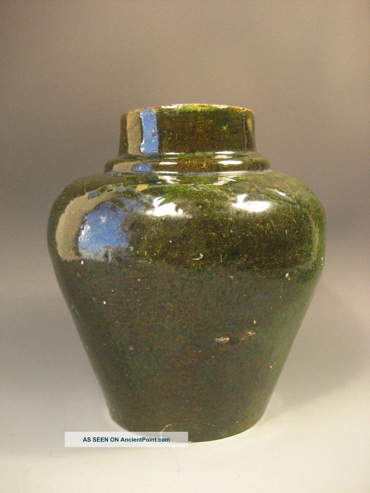 Fine Old China Chinese Green Glazed Pottery Vessel Ca.  1910 Vases photo