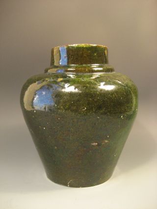 Fine Old China Chinese Green Glazed Pottery Vessel Ca.  1910 photo