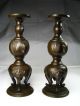 2 Chinese Solid Bronze Candlesticks Candle Holders Elephants Asia China Ca1900s Other photo 2