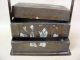 Chinese 19th Century Antique Copper Lunch Box W/silver Inlaid Scholar Figures Other photo 3