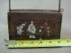 Chinese 19th Century Antique Copper Lunch Box W/silver Inlaid Scholar Figures Other photo 8