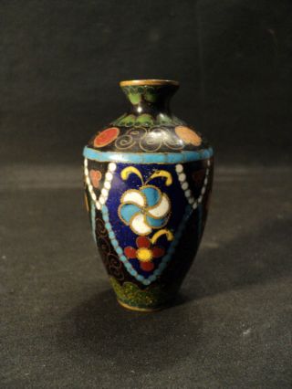 Antique Miniature Chinese Cloisonne Enamel Vase photo