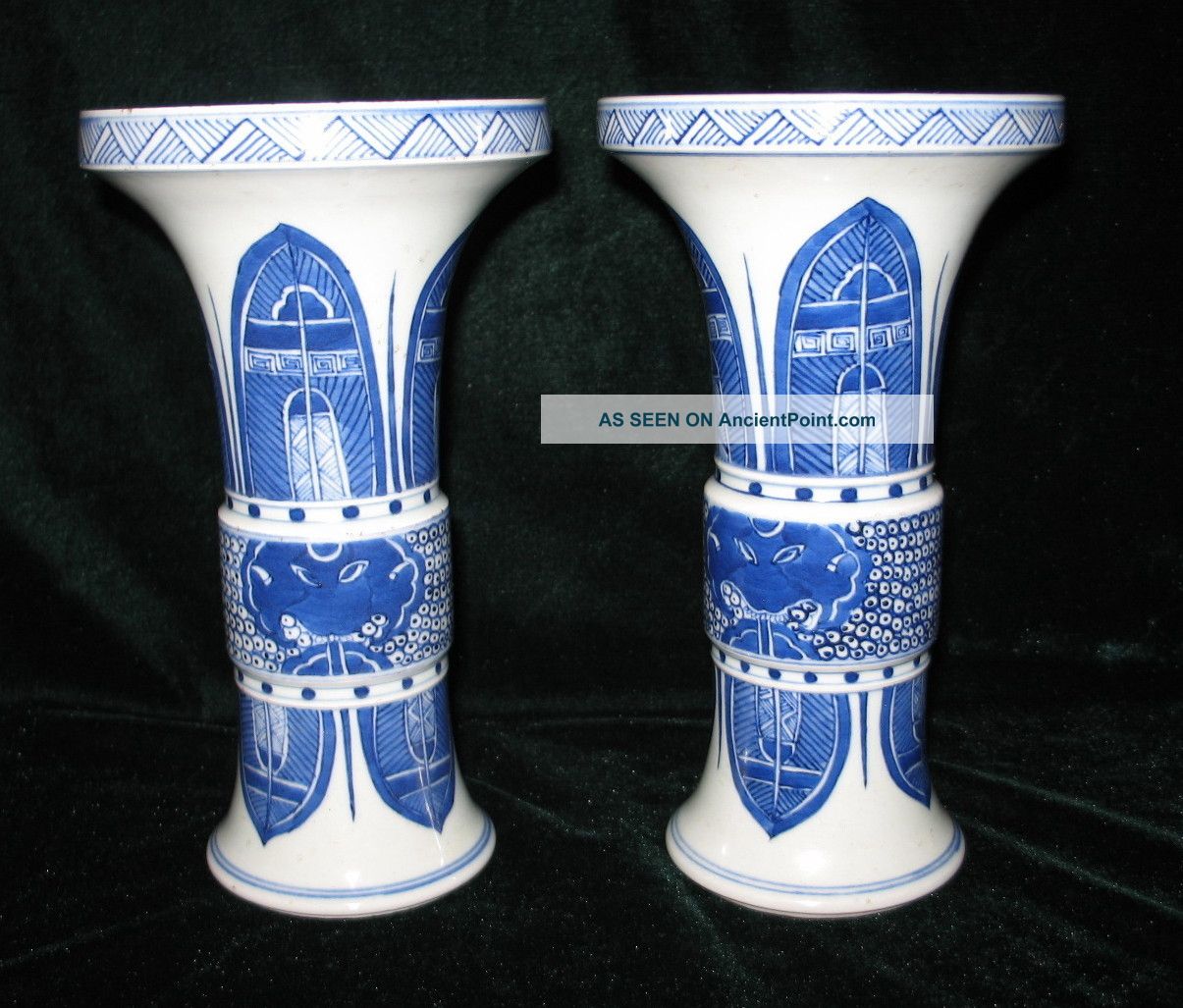 Wonderful Blue White Chinese Porcelain Vases Pair Vases photo