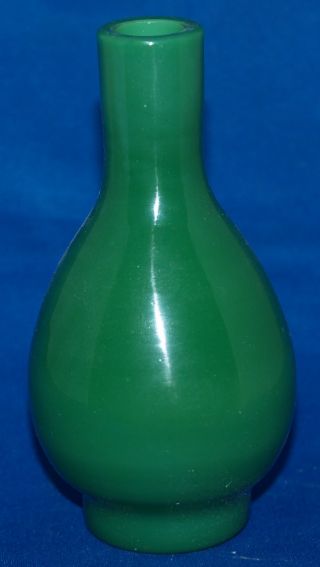 Fine Antique Chinese Apple Green Peking Glass Vase photo
