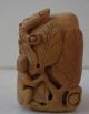 Old Chinese Hand Carved Wood Peach With Monkey Monkeys Other photo 1